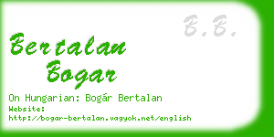 bertalan bogar business card