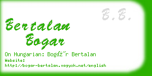 bertalan bogar business card